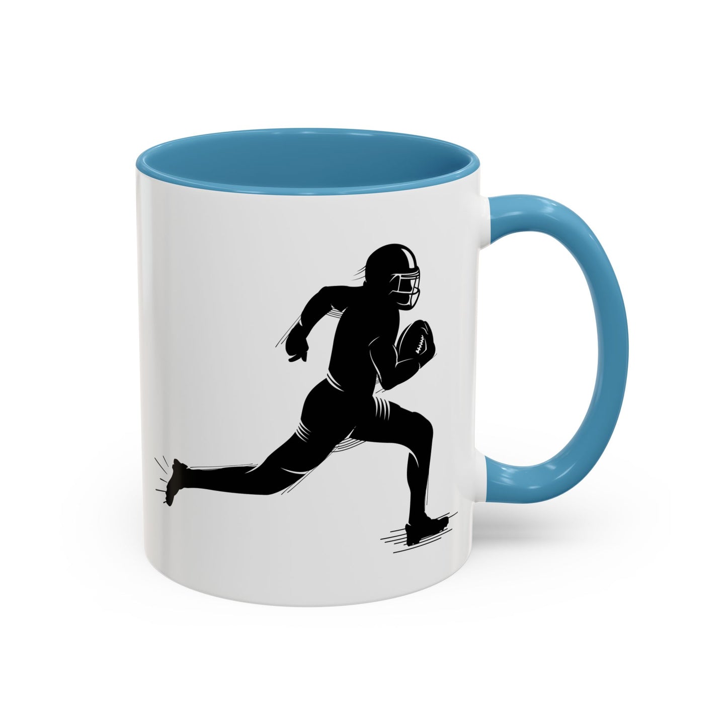Football Player Themed Accent Coffee Mug, Sports Fan Gift, Unique Mug for Athletes, Coffee Lover, Game Day Essential - TRV