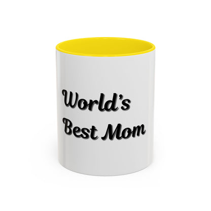 World's Best Mom Accent Coffee Mug - 11oz & 15oz - Perfect Gift for Mother's Day - TRV