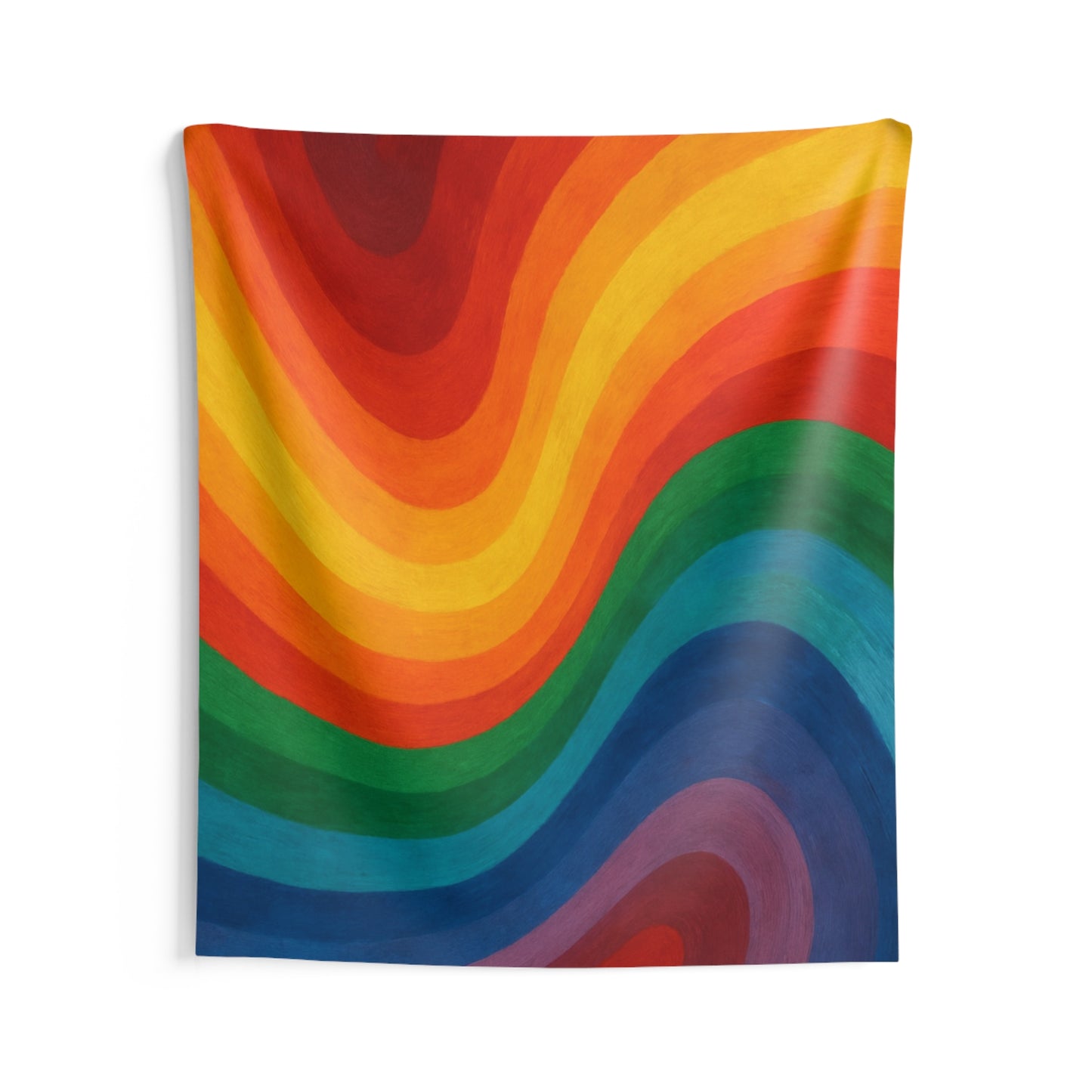 Rainbow Wave Tapestry — Retro Psychedelic Wall Art for Living Room, Dorm, or Studio
