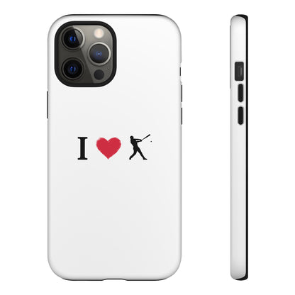 Baseball Love Phone Case, Tough Cases for Sports Lovers, i Heart Baseball Protection, Gift for Players, Cute Sports Case - TRV