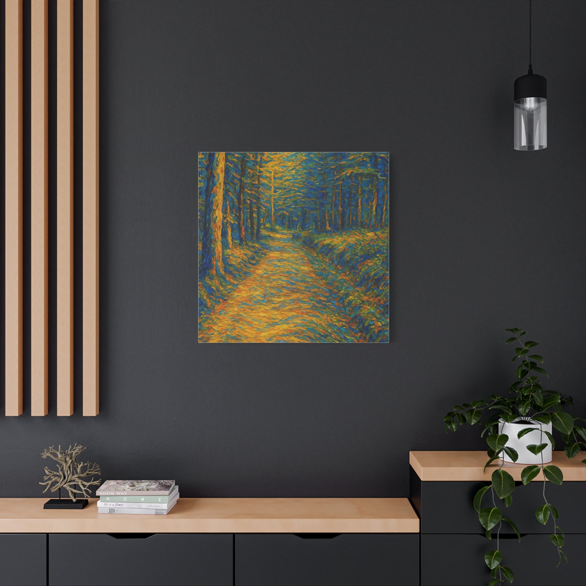 Van Gogh Style Forest Canvas Art | Nature Wall Decor, Home Office Accent, Gift for Nature Lovers, Gallery Wrapped, Living Room Wall Art - TRV