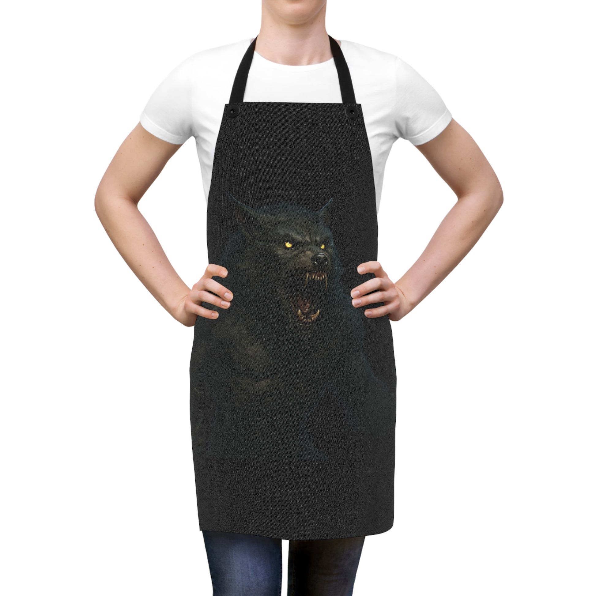 Fierce Werewolf Apron, AOP Cooking Gear, Halloween Kitchen Accessory, Gift for Chefs, BBQ Lover's Apron - TRV