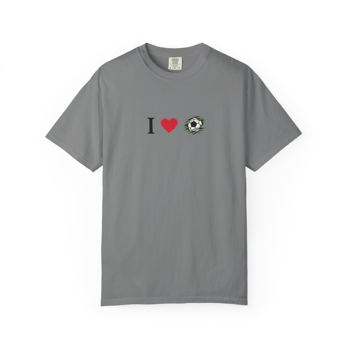 I Love Football (Soccer) Unisex Garment-Dyed T-shirt, Casual Tee, Everyday Wear, Gift for Him/Her, Stylish Apparel - TRV