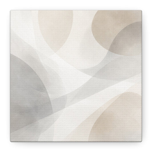 Neutral abstract organic shapes matte canvas artwork by Printify featuring modern, flowing design on high-quality canvas.