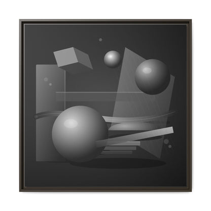 Monochrome Geometric Spheres Canvas Framed Wall Art | Matte Print