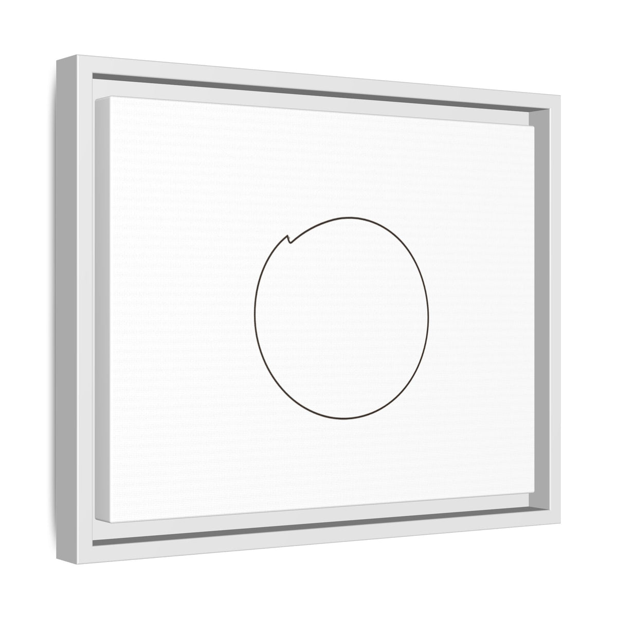Framed matte canvas wall art featuring a minimal circular line design, by Printify for modern home decor.