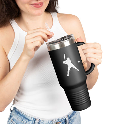 Baseball-Themed Insulated Travel Mug, Perfect for Fans & Athletes, Gift for Sports Lovers, 40oz Drinkware for Home & Road - TRV