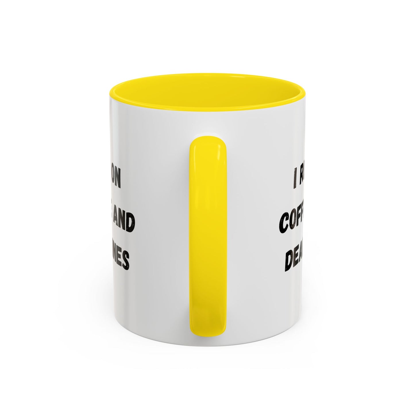 I Run on Coffee and Deadlines Mug, Motivational Coffee Cup, Office Mug, Gift for Writers, Caffeine Lover's Mug, Funny Coffee Cup