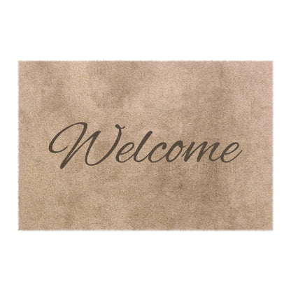 Cozy Printify welcome doormat with housewarming design, soft entry rug for indoor use, featuring warm and inviting decor.