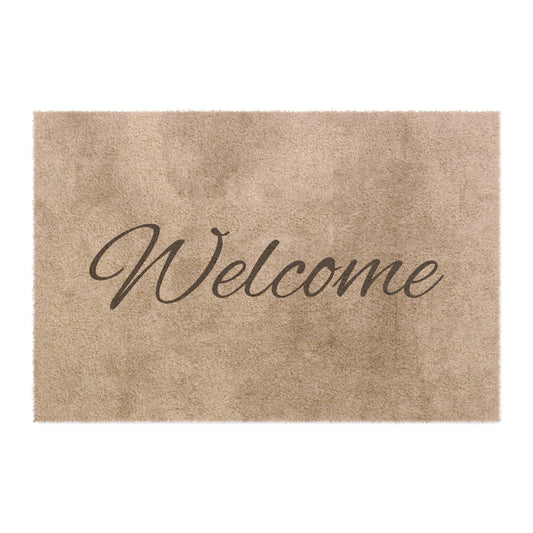 Cozy Printify welcome doormat with housewarming design, soft entry rug for indoor use, featuring warm and inviting decor.