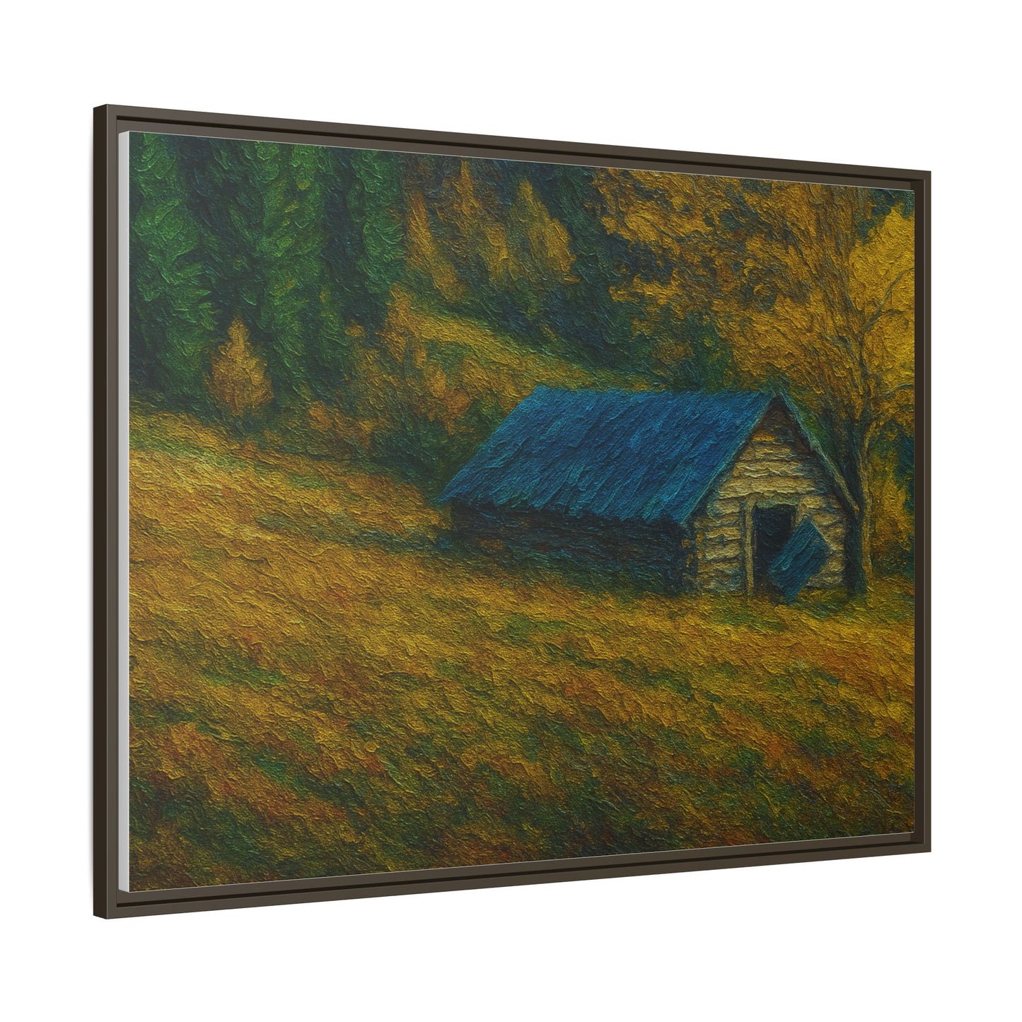 Framed Matte Canvas Print, Rustic Artwork, Farmhouse Decor, Nature Wall Art, Gift for Home, Autumn Decor, Landscape Painting