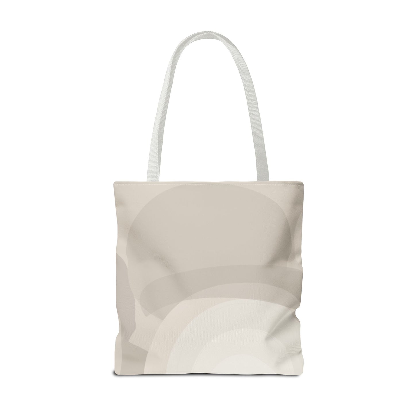 Neutral Abstract Circle Pattern Tote Bag | Minimal Beige AOP Canvas