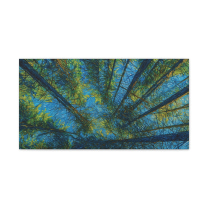Forest Canopy Canvas Print — Upward View Trees Wall Art (Stretched Canvas 0.75")