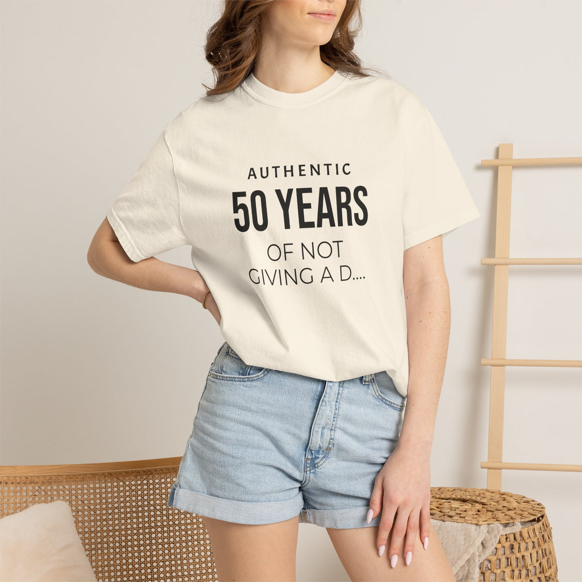 Custom garment-dyed T-shirt from Printify, featuring a soft fabric and vibrant color, ideal for personalized design.