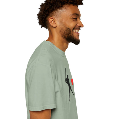 Printed heart-shaped baseball bat graphic T-Shirt from Printify, casual short-sleeve cotton tee with a baseball-themed design.