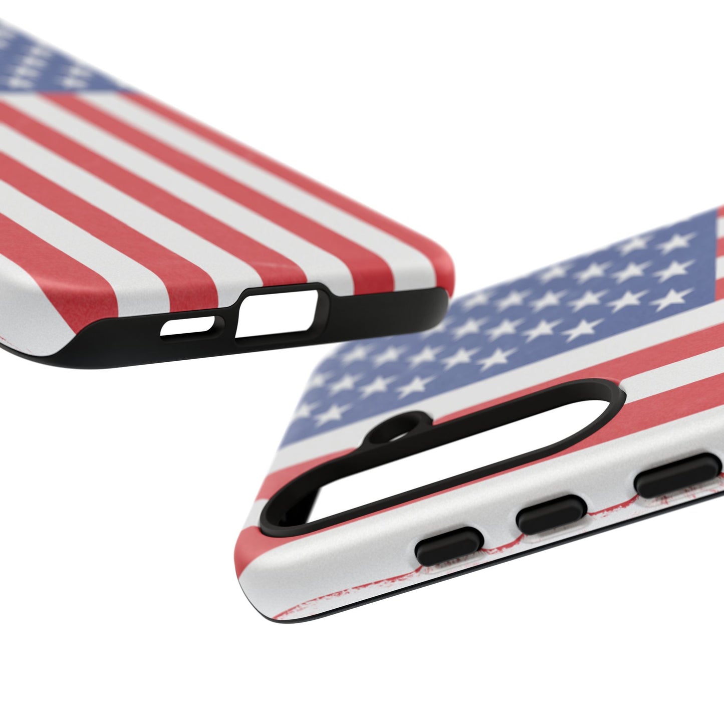 American flag tough phone case for iPhone, durable patriotic cover with bold flag design by Printify.