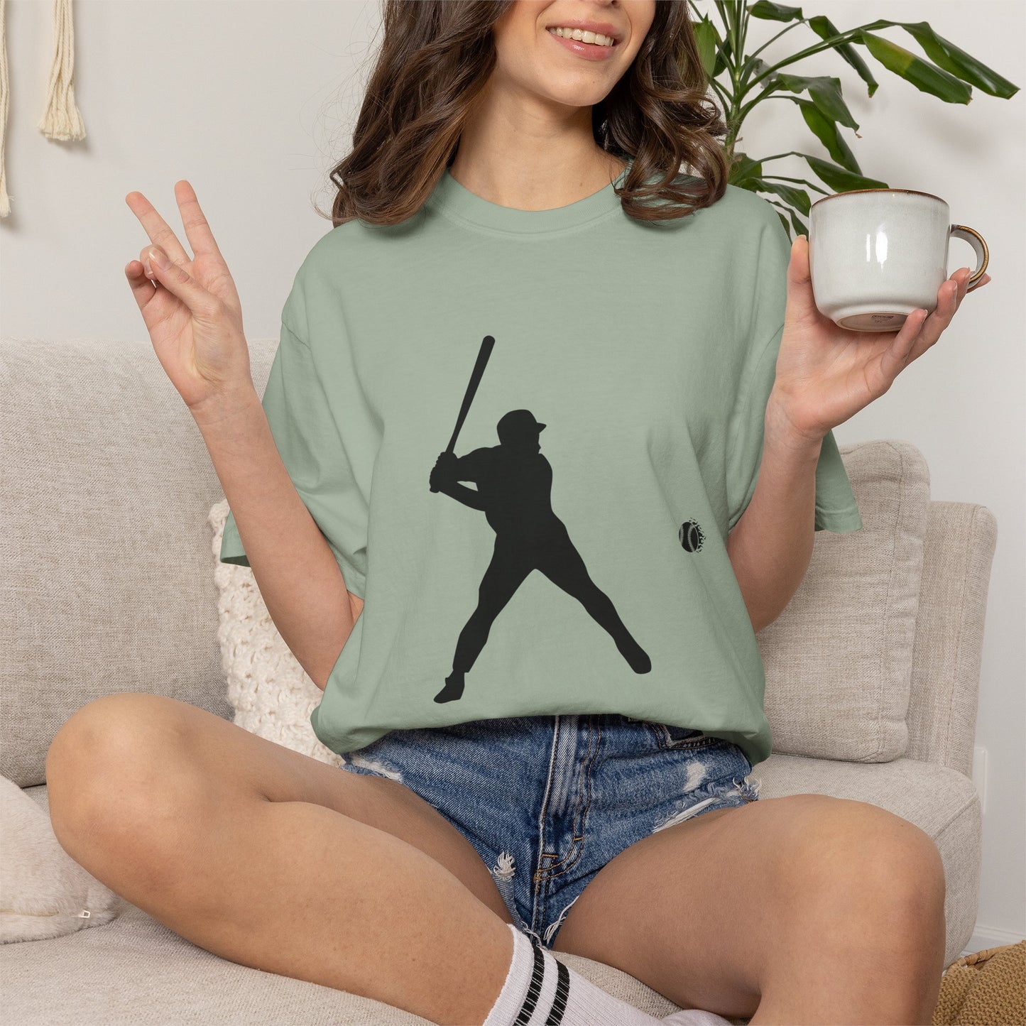 Unisex Baseball Silhouette Tee, Casual Wear, Sports Fan Apparel, Gift for Athletes, Summer Outing Outfit, Soft Cotton Shirt