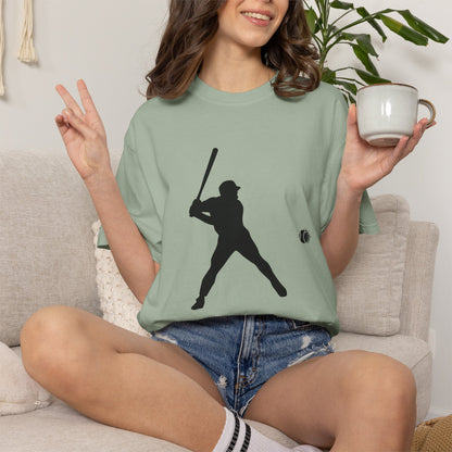 Unisex Baseball Silhouette Tee, Casual Wear, Sports Fan Apparel, Gift for Athletes, Summer Outing Outfit, Soft Cotton Shirt