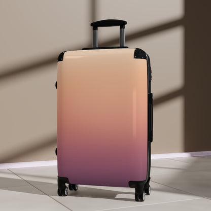 Gradient Ombre Carry-On Suitcase — Sunset Pink to Plum Travel Luggage