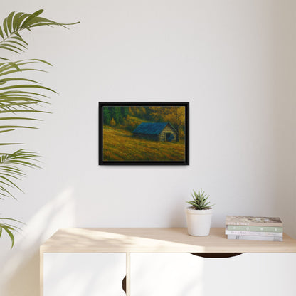 Framed Matte Canvas Print, Rustic Artwork, Farmhouse Decor, Nature Wall Art, Gift for Home, Autumn Decor, Landscape Painting
