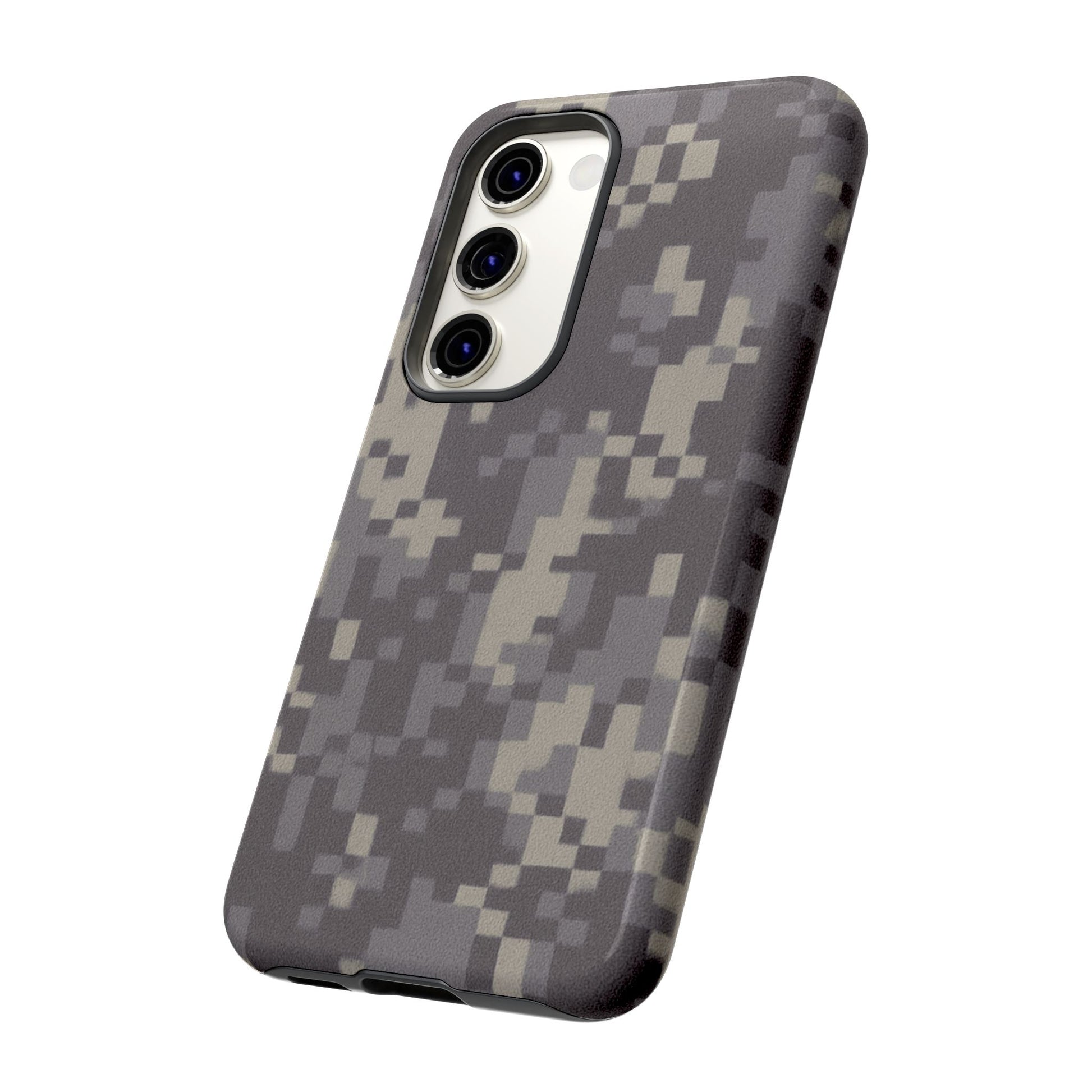 Digital camouflage tough phone case by Printify, rugged protective cover for smartphones featuring a rugged camo pattern.