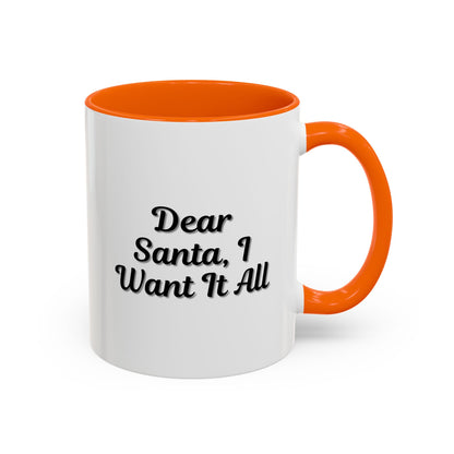 Dear Santa Accent Coffee Mug - Fun Holiday Mug for Christmas Enthusiasts