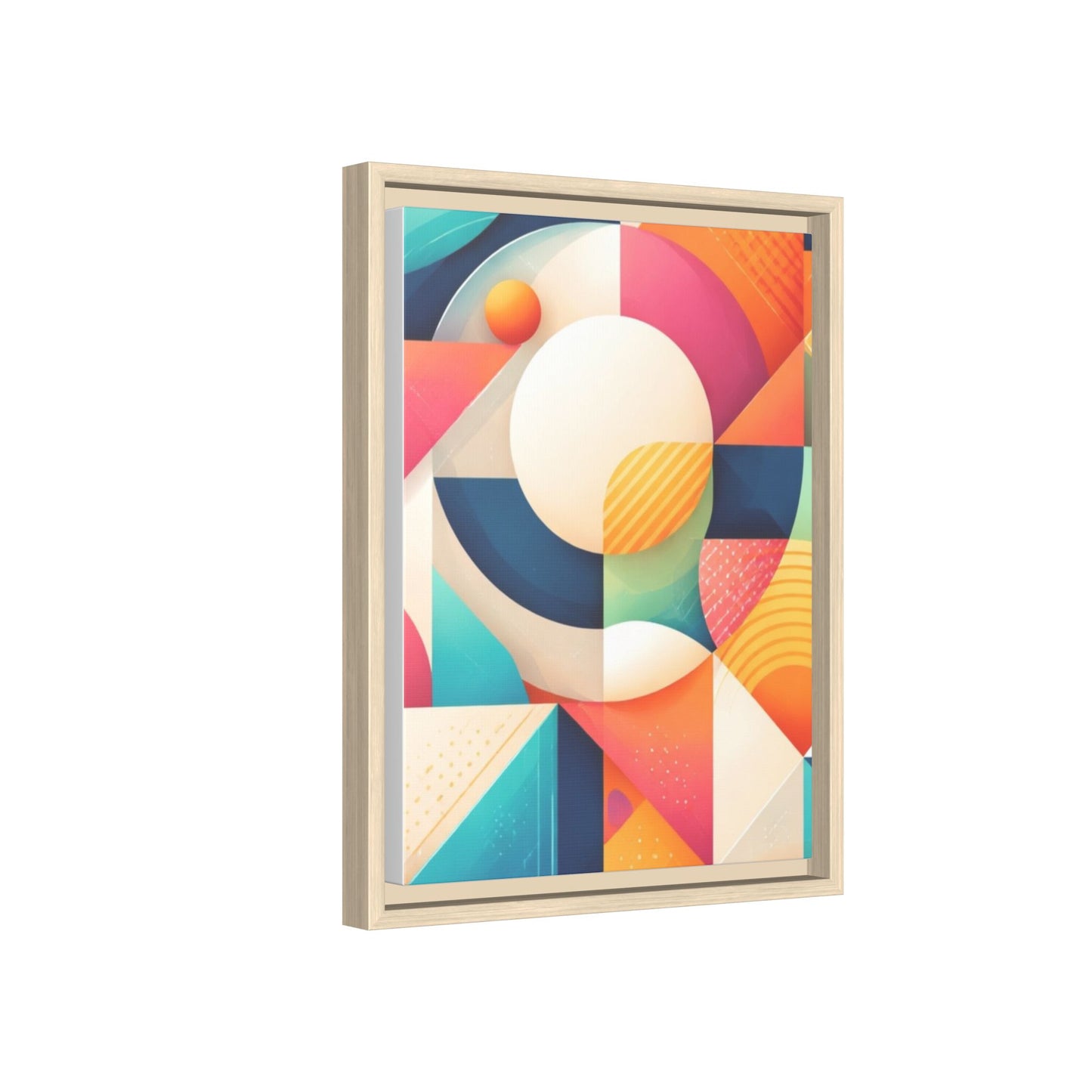 Colorful Geometric Abstract Art Matte Canvas Framed