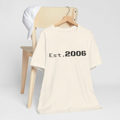 Vintage-style "Established 2006" graphic T-shirt by Printify, featuring a bold birthday-themed design on soft cotton fabric.