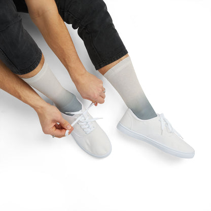 Blue Gray Ombre Sublimation Socks | Gradient Crew Socks