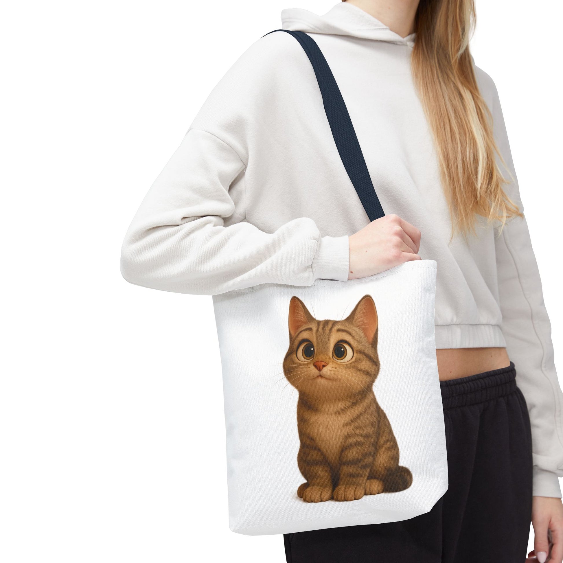 Cute Cat Tote Bag - Perfect for Animal Lovers, Eco-Friendly Carryall, Beach Bag, Shopping Tote, Gift for Cat Owners - TRV