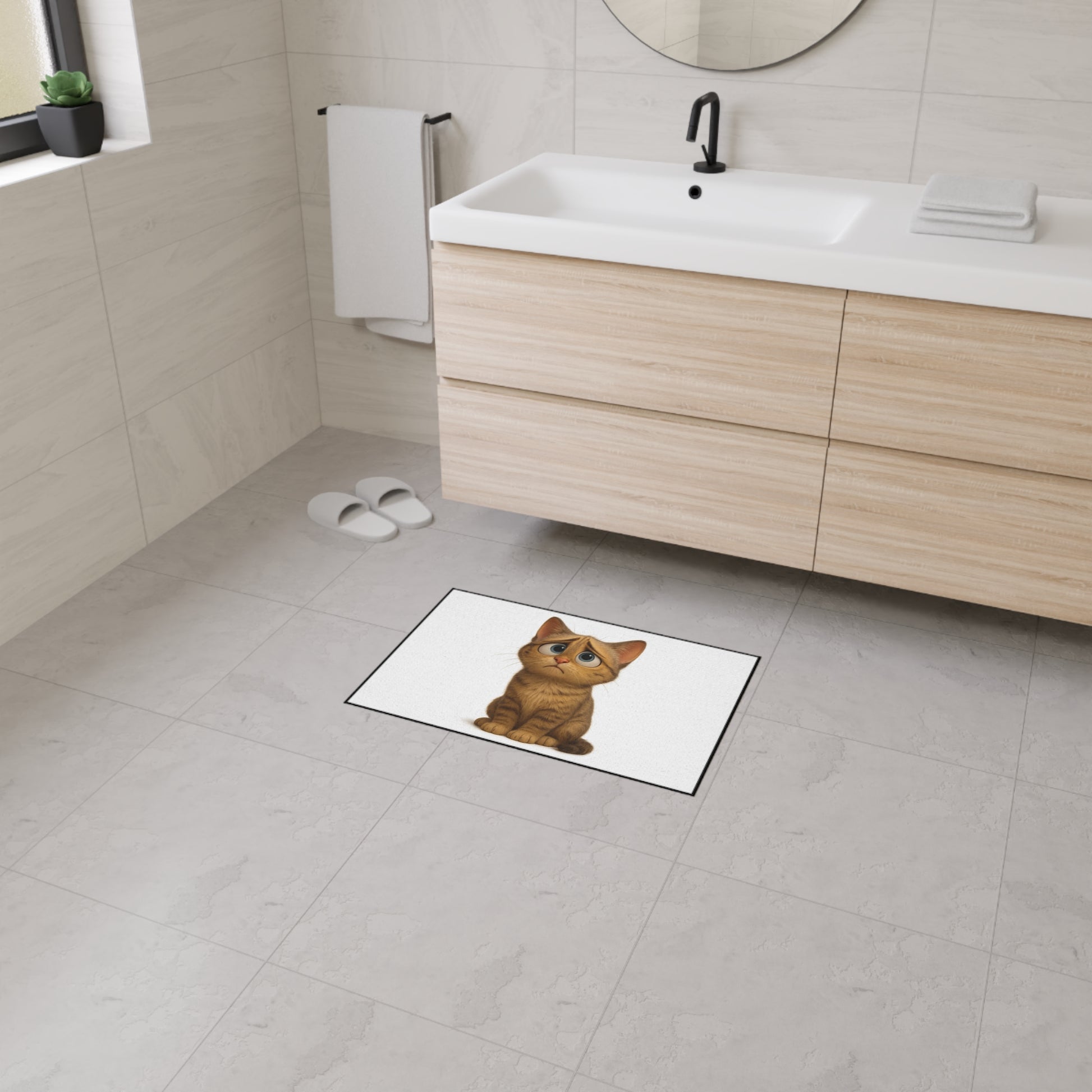 Heavy-duty cat doormat with playful cat design, ideal as a fun gift for cat lovers, perfect for entrance floors.