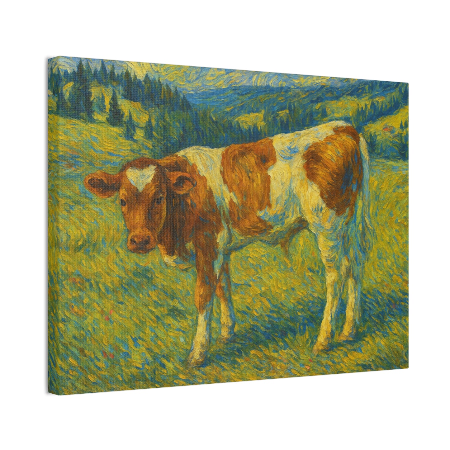Cow Art Canvas Print, Rustic Farmhouse Decor, Animal Lover Gift, Country Wall Art, Thoughtful Homewarming - TRV