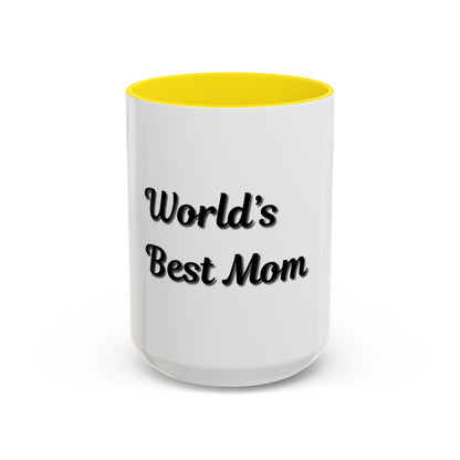 World's Best Mom Accent Coffee Mug - 11oz & 15oz - Perfect Gift for Mother's Day - TRV