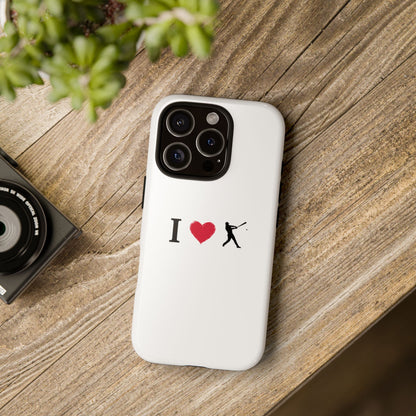 Baseball Love Phone Case, Tough Cases for Sports Lovers, i Heart Baseball Protection, Gift for Players, Cute Sports Case - TRV