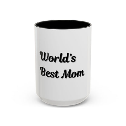 World's Best Mom Accent Coffee Mug - 11oz & 15oz - Perfect Gift for Mother's Day - TRV