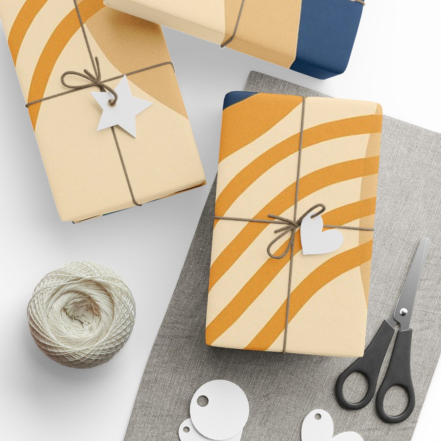 Abstract Retro Wave Wrapping Paper Roll — Mid-Century Geometric Gift Wrap