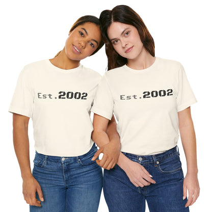 Vintage Est. 2002 anniversary T-shirt by Printify featuring a classic design and comfortable fabric suitable for casual wear.