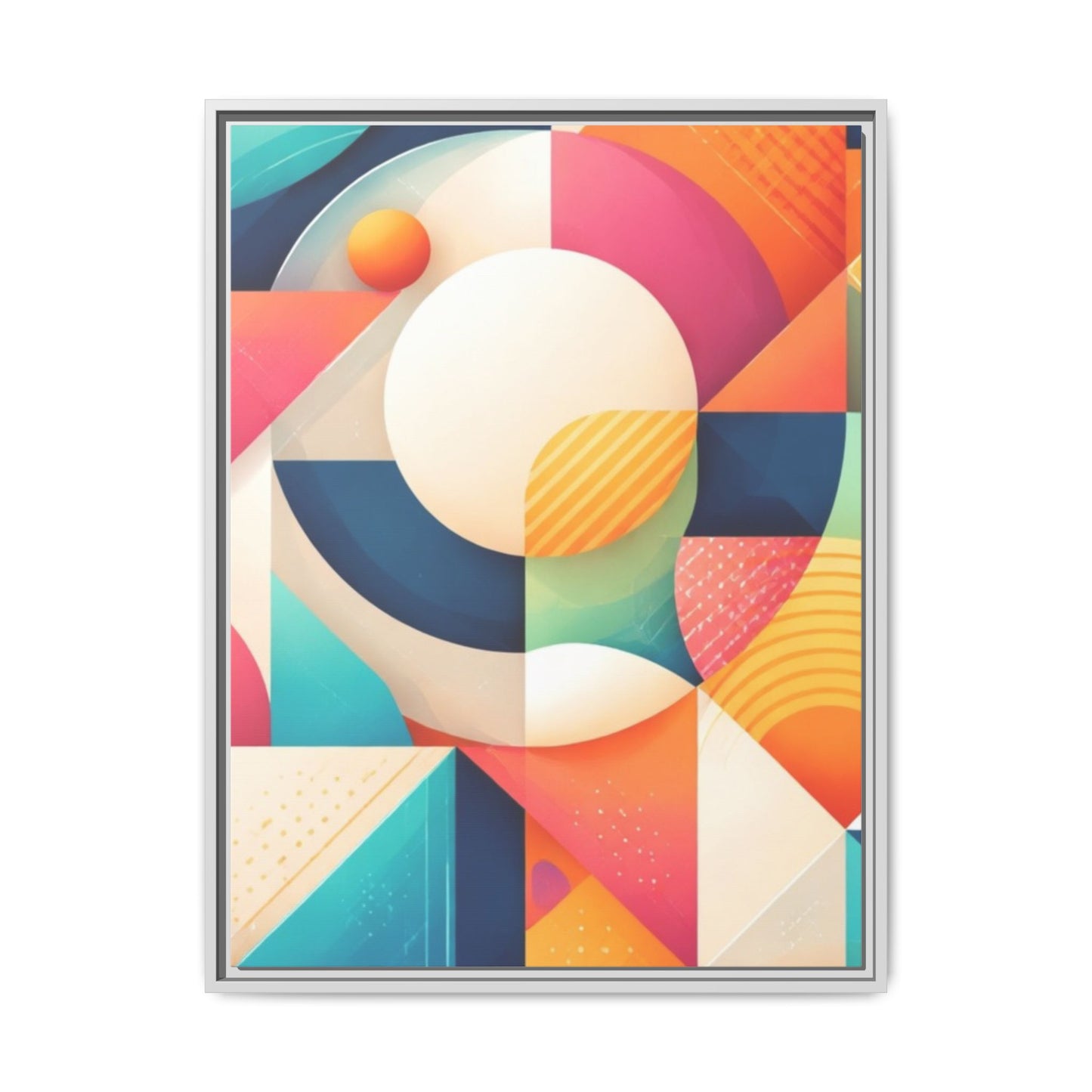 Colorful Geometric Abstract Art Matte Canvas Framed