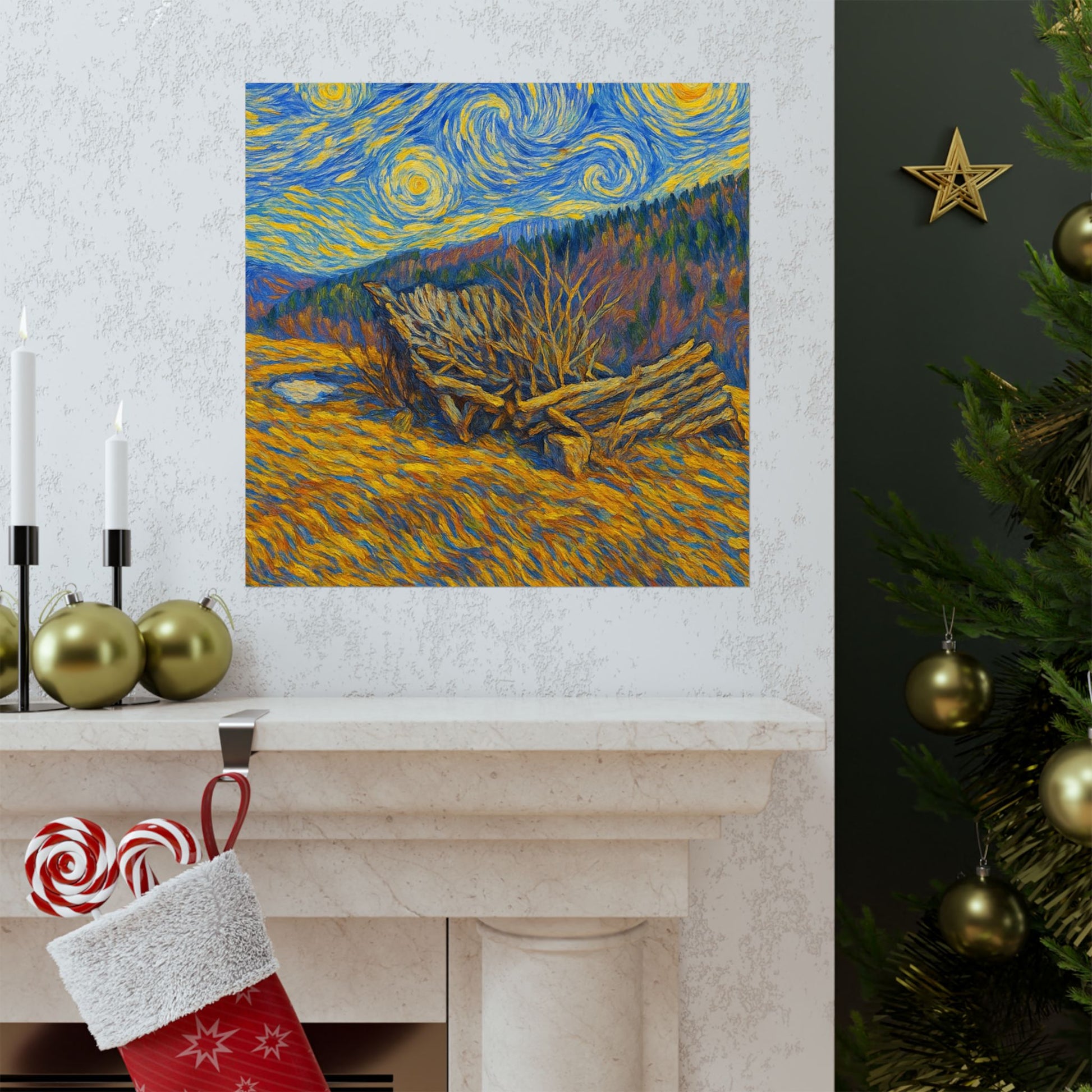 Matte Vertical Posters of Starry Night - Art Print for Home Decor, Wall Art, Gift for Art Lovers, Bacground for Celebrations - TRV