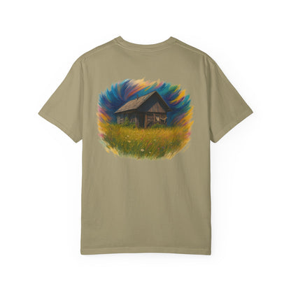 Rustic Landscape T-shirt | Relaxed Fit Tee, Casual Wear, Nature Lover Gift, Summer Outing Top, Eco-Friendly Apparel - TRV
