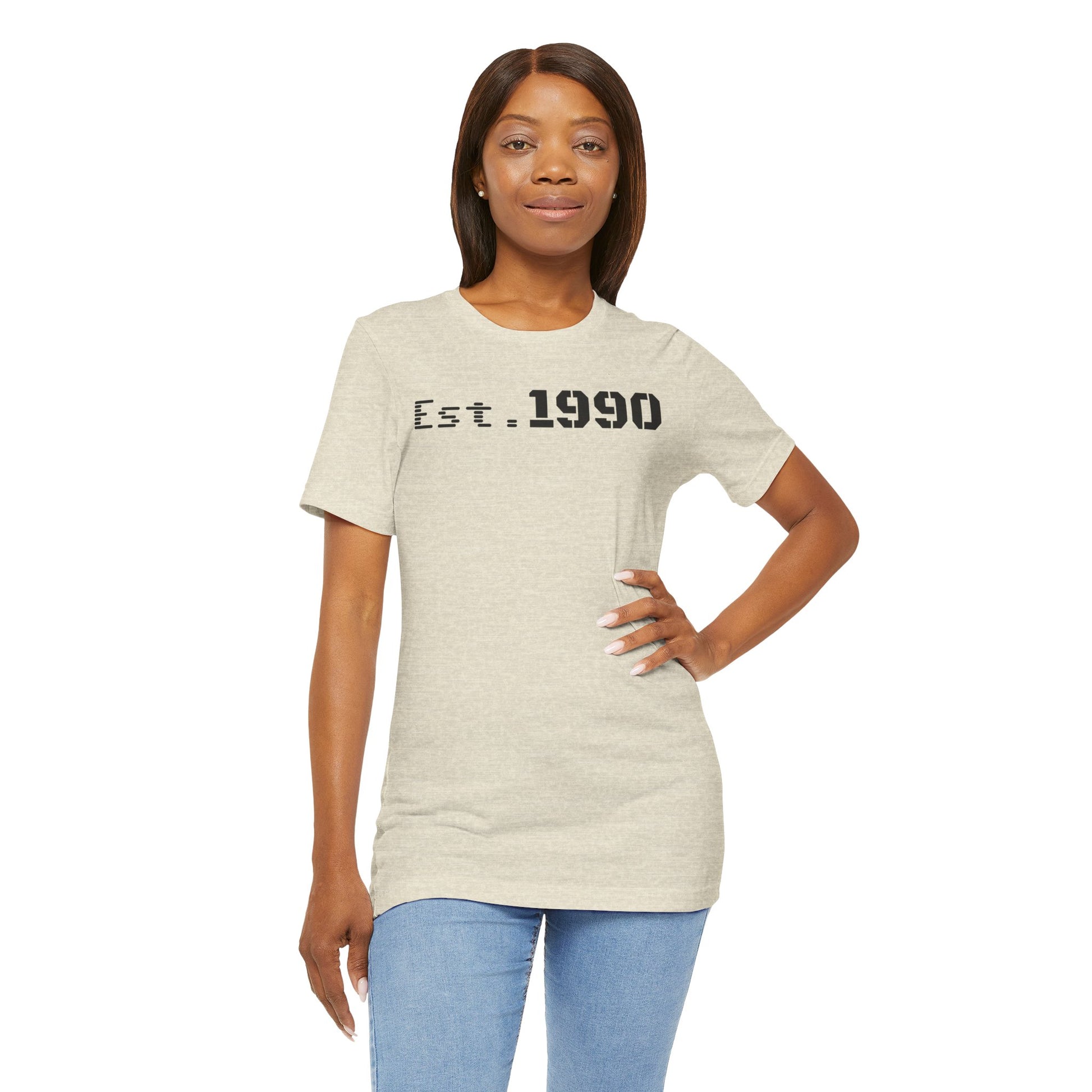 Unisex Est. 1990 Nostalgic Jersey Tee - Perfect Gift, Vintage Style, Retro Fashion, Birthday Celebration, Casual Wear - TRV
