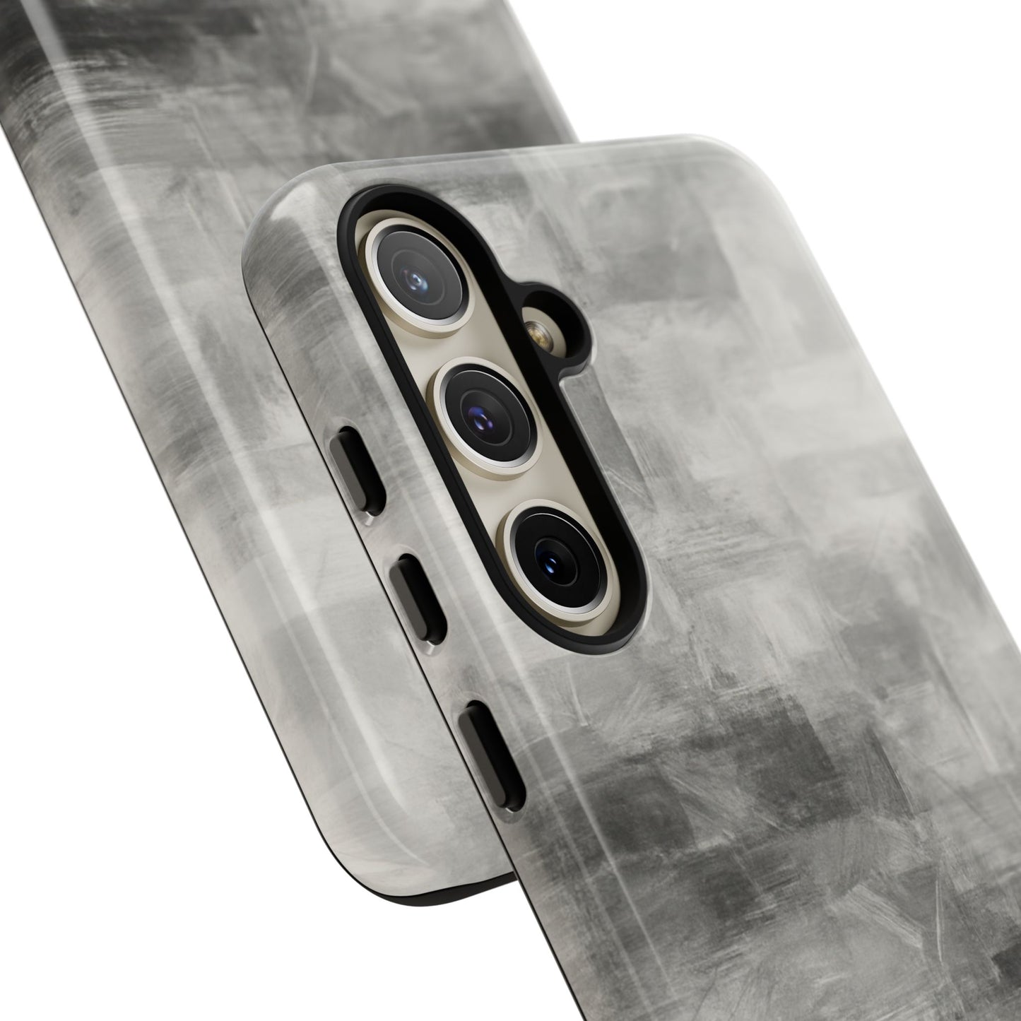 Abstract gray grid phone case for iPhone, tough protective cover by Printify with modern geometric design.