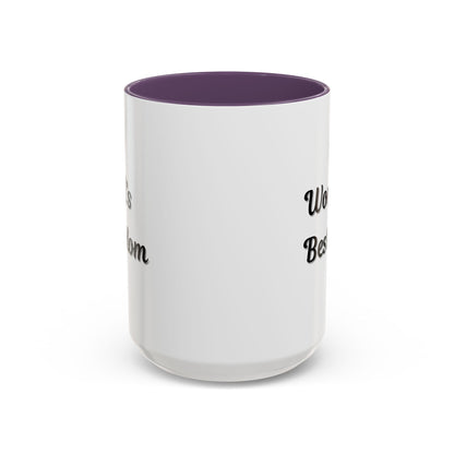 Black-Trim Ceramic Mug with "World's Best Mom" quote, perfect for Mother's Day gift, by Printify.