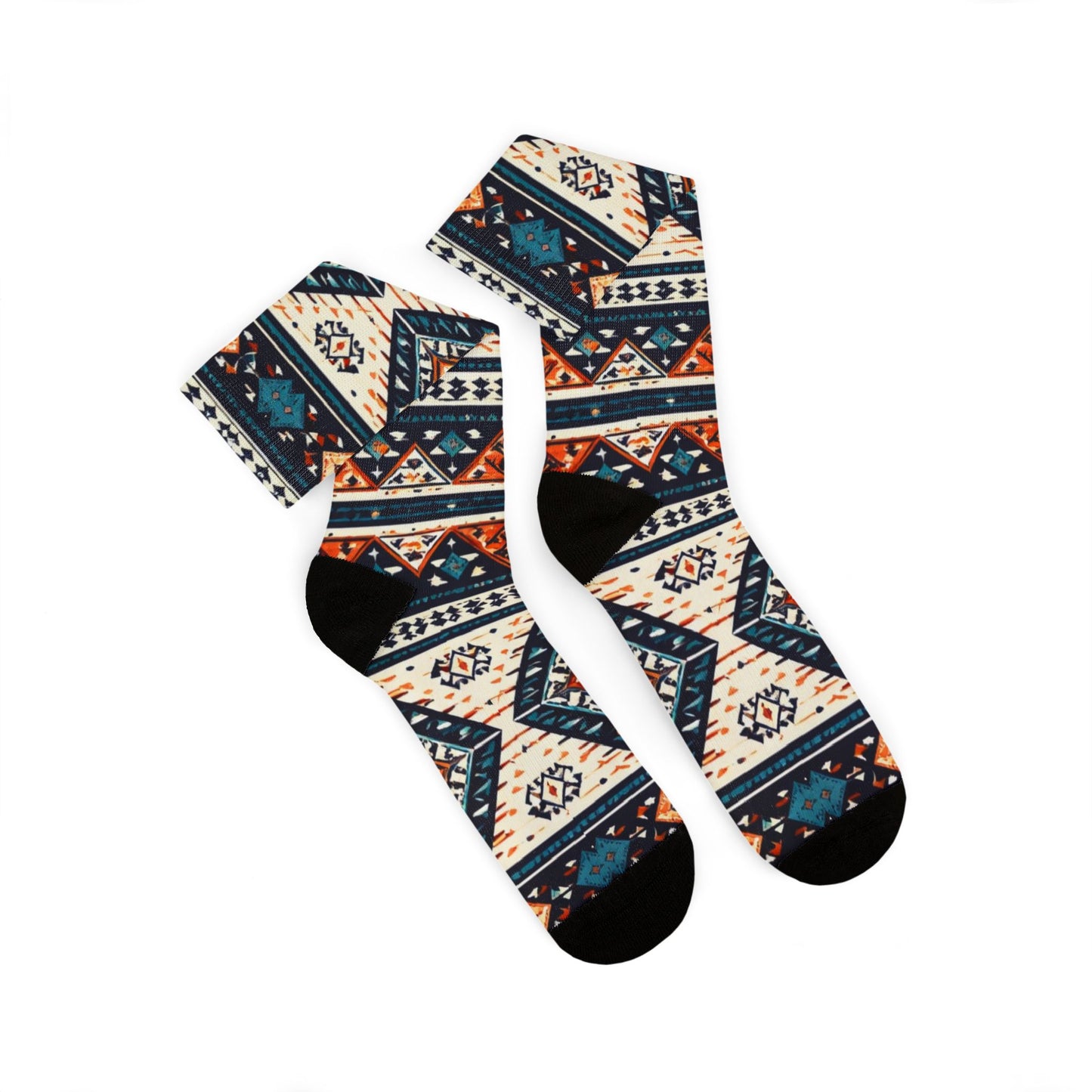 Southwestern Aztec Pattern Socks | Tribal Geometric Sublimation Socks