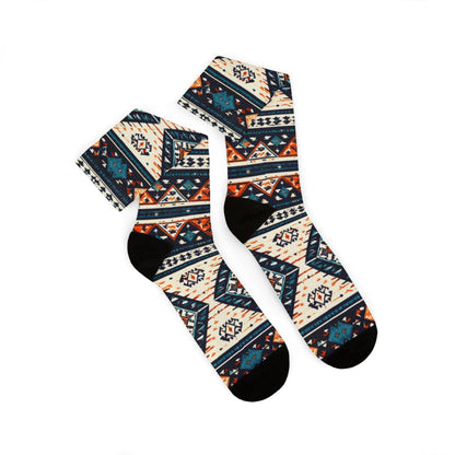 Southwestern Aztec Pattern Socks | Tribal Geometric Sublimation Socks