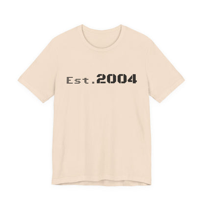 Minimal vintage Est. 2004 T-shirt by Printify featuring a classic design celebrating the birth year on a comfortable cotton tee.