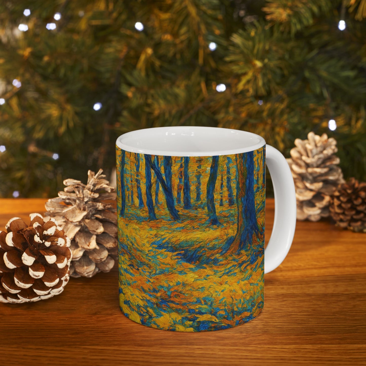 Ceramic Mug - Autumn Forest, Cozy Drinks, Hot Beverages, Nature Lovers Gift, Fall Decor - TRV
