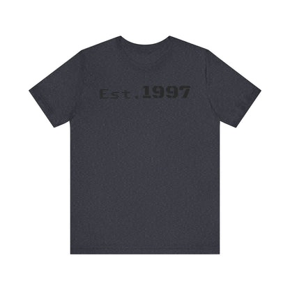 Est. 1997 Unisex Jersey Short Sleeve Tee - Vintage Style, Perfect for Birthdays, Casual Wear, Gifts, Anniversaries, Retro Fashion