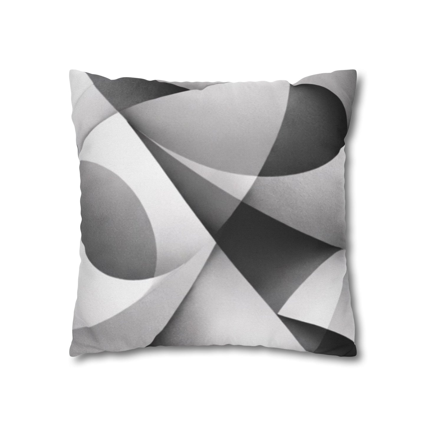 Abstract Black White Wave Pillowcase | Square Pillow