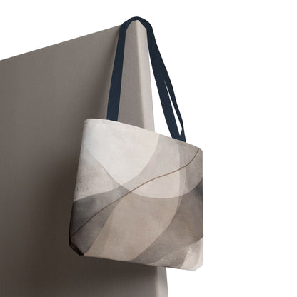 Neutral Abstract Watercolor Waves Tote Bag | All-Over Print